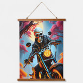 Skelet Rijden door de vuurgrot Hangend Wandkleed (Voorkant)