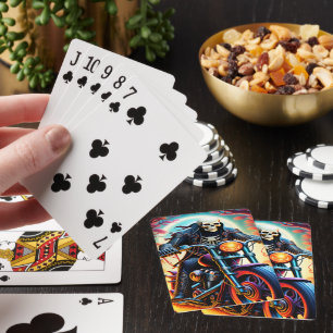 Skelet Rijden door de vuurgrot Pokerkaarten