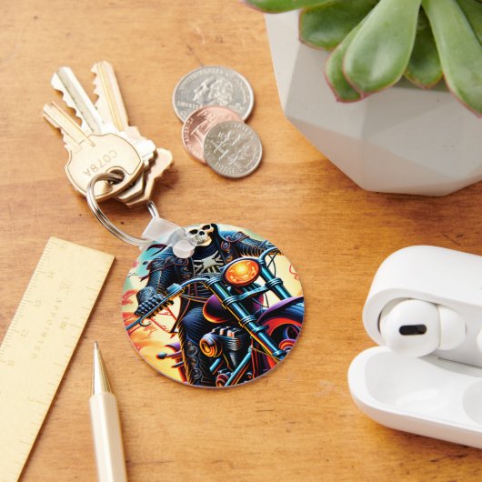 Skelet Rijden door de vuurgrot Sleutelhanger (Bureau)