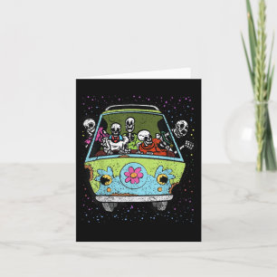 Skelet Rijden Hippie Van Halloween Kostuum Retro Kaart