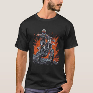 Skelet Rijden Motorfiets Halloween Vuilfiets Mot T-shirt