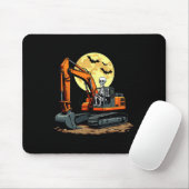 Skelet Rijdende Graafmachine Halloween Bouw Muismat (Met muis)