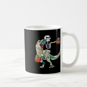 Skelet rijdende mummie dinosaurus T Rex Halloween  Koffiemok