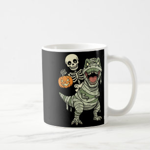 Skelet rijdende mummie dinosaurus T Rex Halloween Koffiemok