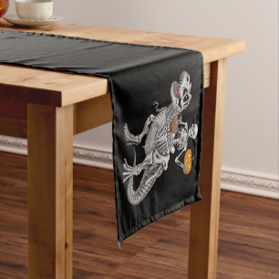 Skelet rijdende mummie dinosaurus T rex Halloween Korte Tafelloper