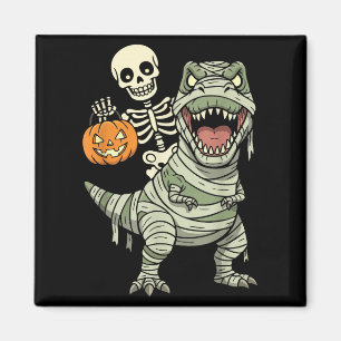 Skelet rijdende mummie dinosaurus T Rex Halloween  Magneet