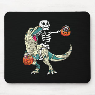 Skelet rijdende mummie dinosaurus T Rex Halloween  Muismat