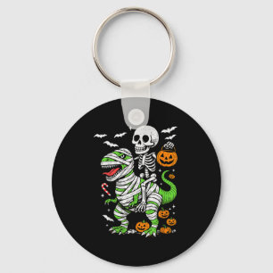 Skelet rijdende mummie dinosaurus T Rex Halloween  Sleutelhanger