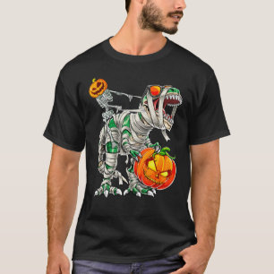 Skelet rijdende mummie dinosaurus T Rex T-shirt