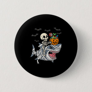Skelet rijdende mummie haai Halloween jongens peut Ronde Button 5,7 Cm