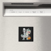 Skelet rijdt dansende Dab dinosaurus Trex Hallowee Magneet (Insitu (Vaatwasser))