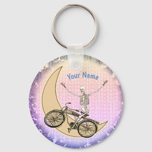 Skelet rijdt op een fiets Sleutelhanger (Voorkant)