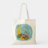 Skelet rijdt op fiets tote bag (Achterkant)