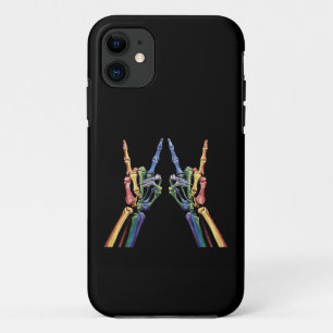 Skelet Rock Hand LGBTQ Cool Rainbow Flag Gay Case-Mate iPhone Case