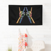 Skelet Rock Hand LGBTQ Cool Rainbow Flag Gay Spandoek (Insitu)