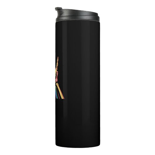 Skelet Rock Hand LGBTQ Cool Rainbow Flag Gay Thermosbeker (Geroteerd rechts)