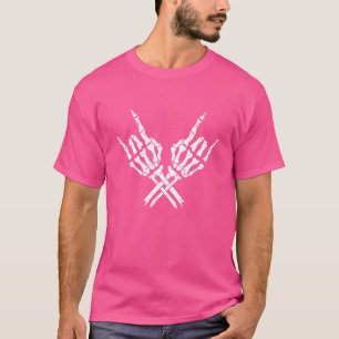 Skelet Rock Horns Hand Symbool Gesture T-shirt