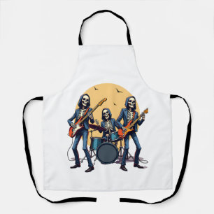 Skelet Rockband � Grappig Halloween T-shirt Schort