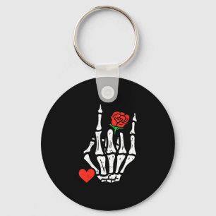Skelet Rockband Punk Rocker Valentijnsdag Mannen Sleutelhanger