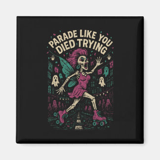 Skelet Roller Schaatsen Parade Fee Halloween Kostu Magneet