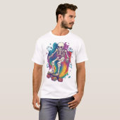 Skelet Roller Schaatsrijder T-shirt (Voorkant volledig)