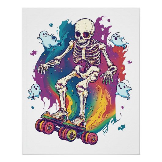 Skelet-rolschaatsster Perfect Poster (Voorkant)