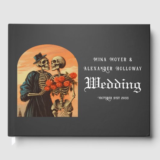 Skelet Romantische Gothic Foto Gastenboek (Voorkant)