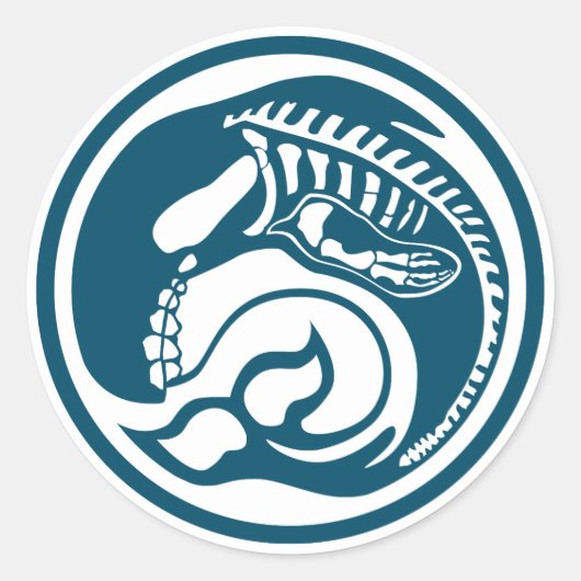 skelet ronde sticker (Voorkant)