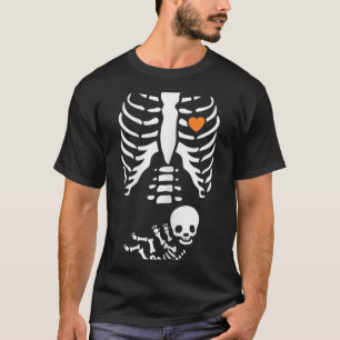 Skelet Röntgenfoto Halloween Kostuum Zwangere Vrou T-shirt