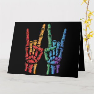 Skelet Roter Hand LGBTQ Regenboogvlag Gay Pride  Kaart