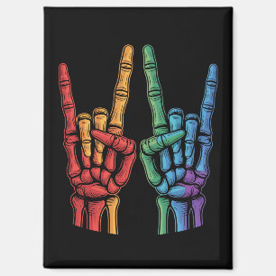 Skelet Roter Hand LGBTQ Regenboogvlag Gay Pride  Magneet