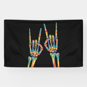Skelet Rots Hand Regenboog LGBTQ Homoseksueel Lesb Spandoek