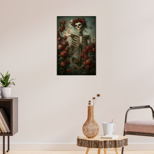 Skelet & Rozen Poster (Woonkamer 3)