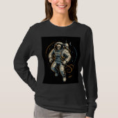 Skelet Ruimtevaarder Ruimte Kunst Shirt (Voorkant)