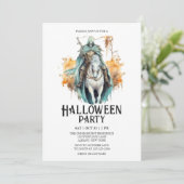 Skelet Ruiter Kostuum Mint Halloween Feest Kaart (Staand voorkant)