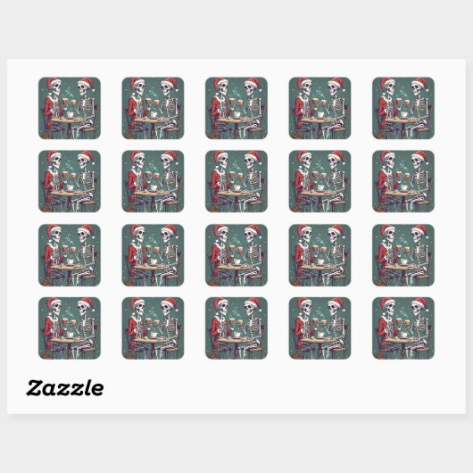 Skelet Santa Claus stickers (Vel)