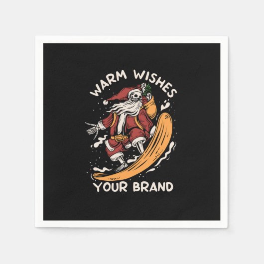 skelet-santa-spelen-snowboarden-sneeuw-winter-ti servet (Voorkant)