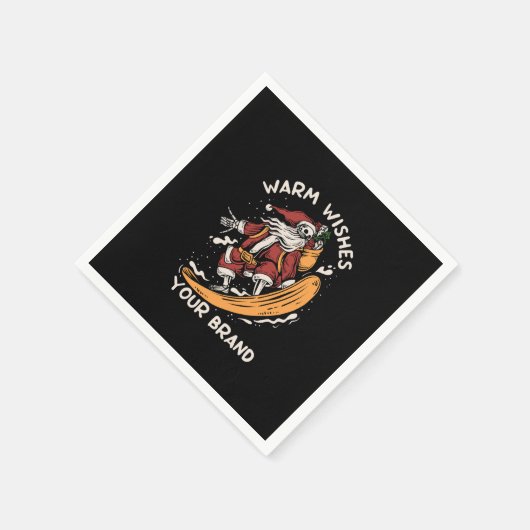 skelet-santa-spelen-snowboarden-sneeuw-winter-ti servet (Hoek)