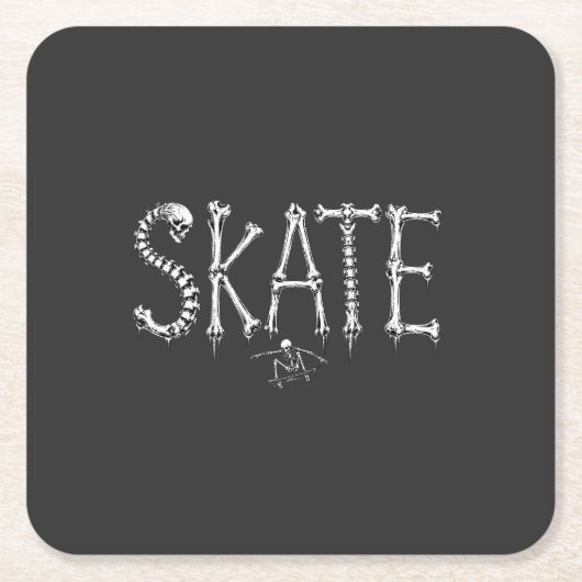 Skelet Schaatsbotten Kartonnen Onderzetters (Voorkant)