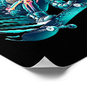 Skelet Schaatsen Snelheid Cool Poster (Hoek)