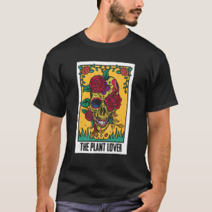 Skelet Schedel Bloemen Planten Tarotkaart T-shirt