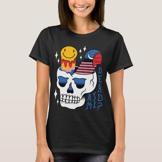 Skelet schedel eng griezelig dood t-shirt (Voorkant)