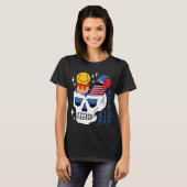 Skelet schedel eng griezelig dood t-shirt (Voorkant volledig)