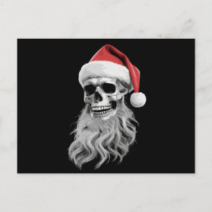 Skelet Schedel Kerstmis Griezelsinterklaar Baard K Feestdagenkaart