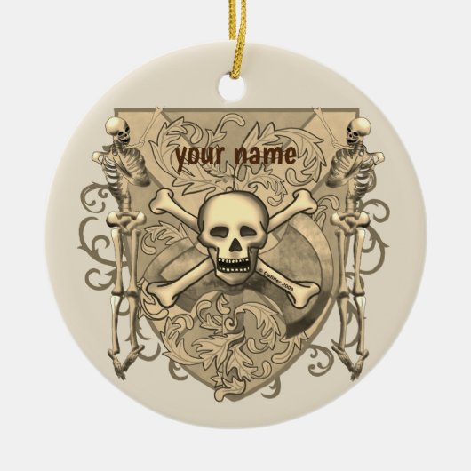 Skelet Schedel Schild ornament (Voorkant)