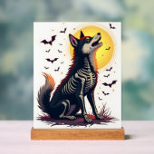 Skelet Shiba Schreeuw Acryl Bord (Neutraal)