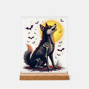 Skelet Shiba Schreeuw Acryl Bord