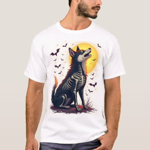Skelet Shiba Schreeuw T-shirt