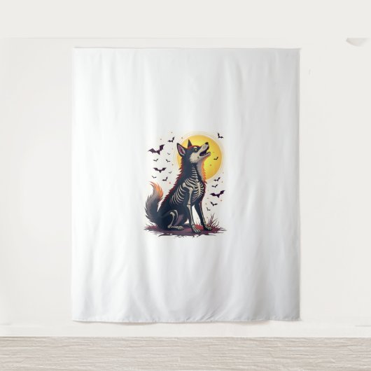 Skelet Shiba Scream Wandkleed (Voorkant)
