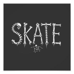 Skelet SKATE Horror Design Foto Afdruk